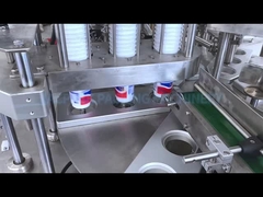Máquina de llenado y sellado de control PLC para tazas de yogur