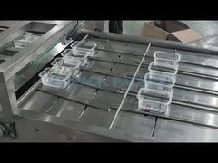 Máquina para sellar bandejas de vegetales secos de plástico, línea de embalaje de la máquina de etiquetado