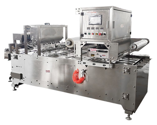 Máquina automática de sellado de bandejas de alimentos de acero inoxidable de 220V/380V para comida rápida