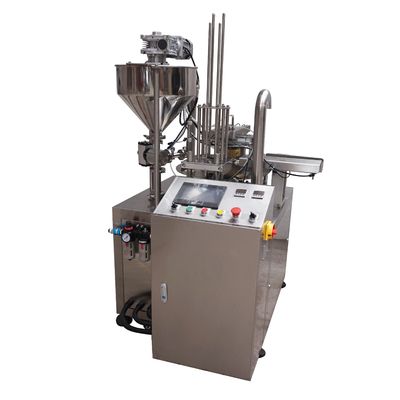 Máquina de sellado rotativo de llenado de tazas PLC 8 tazas/min Para uso industrial