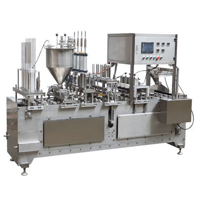 Equipo de sellado de llenado de tazas de plástico de 3 kW de control PLC para diseño ligero