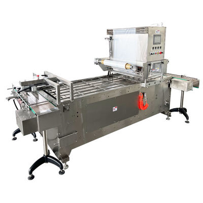 0.6-0.8Mpa Máquina de sellado térmico de bandejas de alimentos para línea de producción automática
