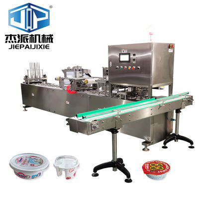 Máquina automática de sellado de tazas de cubierta de tapa de la máquina de control PLC de acero inoxidable 2.0kW