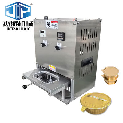 Máquina de sellado automático de bandejas de papel de aluminio para alimentos PLC