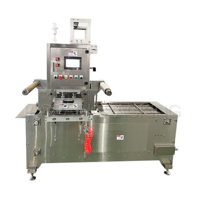 Máquina automática de sellado de embalaje de piel de bandeja para envases de bandeja/plato/contenedor personalizables